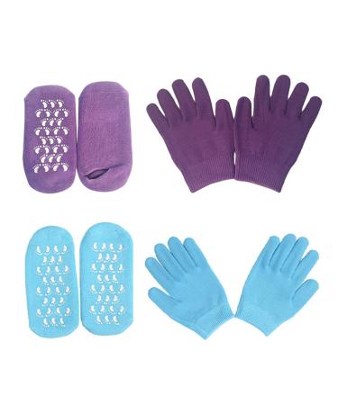 Minkissy 2 Sets Hand and Foot Care Set Skin Care Gloves Dry Skin Gloves Spa Socks Features Socks for Women Heel Socks Moisturizing Spa Gloves Miss Socks Vegetable Gel Cosmetic