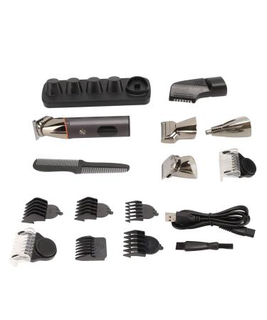 Electric Hair Clipper Waterproof Nose Hair Cutter Eyebrow Grooming Beard Trimming Set with 6 Guide Combs