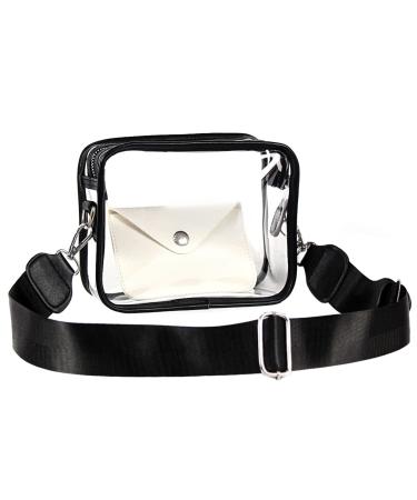Armiwiin Clear Purse Crossbody Stadium Approved for Women with Small Card Wallet, Clear Stadium Bag Small Style1