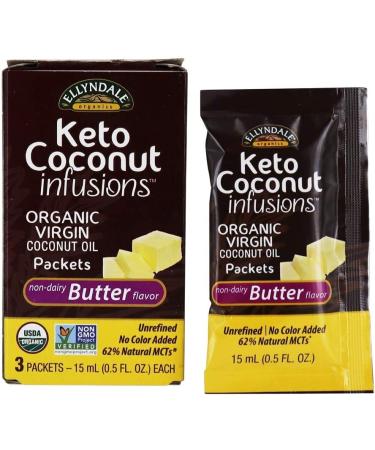 Now Foods Ellyndale Naturals Keto Coconut Infusions - Non-Dairy Butter Flavor, 3 Pack (0.5 fl oz Each) - Buy Online on GoSupps.com
