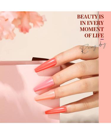 LEOBRO Long Coffin Press on Nails - Natural Glossy Finish - 360PCS Full Cover Lightweight False Nails - 10 Sizes Included - C-Long Coffin Style - Buy Online on GoSupps.com
