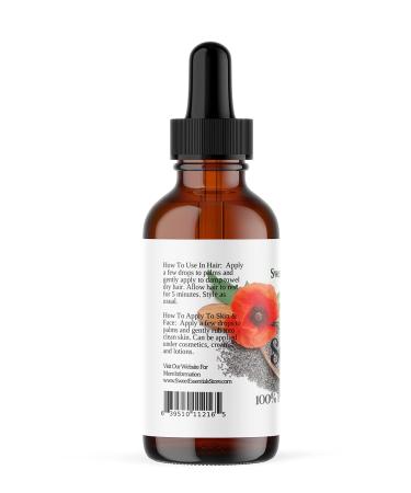 Sweet Essentials Organic Poppy Seed Oil - 100% Pure Cold-Pressed - 2oz Glass Bottle | Natural Moisturizer for Skin Hair & Face | Imported from Turkey - Buy Online on GoSupps.com