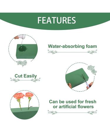 Whonline 8pcs Floral Foam Blocks - Wet/Dry Green Bricks for Crafts, Flower Arrangement, DIY, Wedding, Birthdays - 7.5L x 4W x 2H - Buy Online on GoSupps.com