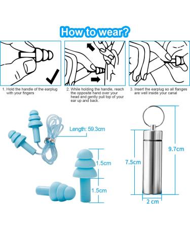 Earrings for Hearing Protection - 14 Pairs Silicone Earplugs SNR 31dB - Waterproof & Reusable for Sleeping & Travel - Colorful Portable Case - Buy Online on GoSupps.com