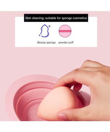 Makeup Brush Cleanser Mat Portable Washing Tools Silicone Makeup Brush Cleaner Pad And Bowl Srubber Easy To Clean The Makeup Brush Powder Puff Sponge (Pink) - Buy Online on GoSupps.com