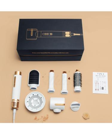 7 in 1 Hair Dryer Styler - High Speed Brushless Motor Blow Dryer & Air Styling Tools Set | Hot Air Brush Diffuser Nozzles Straightener Curling Wand | International Shipping Available - Buy Online on GoSupps.com