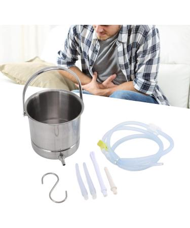 Buy Klanstier Set | 1.6L Stainless Steel Coffee Inlet Bucket for Detox | Home Enema Kit with Nozzle Tips & Storage Bag - Buy Online on GoSupps.com