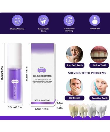 Whitening Toothpaste 2 Pcs Teeth Whitening Toothpaste Whitening Purple Toothpaste Whitening Toothpaste Oral Cleaning Purple Corrector Toothpaste for Teeth Whitening - Buy Online on GoSupps.com