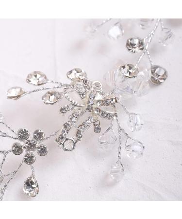 Deniferymakeup Silver Crystal Headband Rhinestone Hair Vine Rhinestone Hair Piece for Wedding Brides Bridesmaid - Buy Online on GoSupps.com