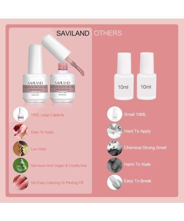 Saviland 5 in 1 Builder Nail Gel - Brown Nudes 15ml | Strengthening UV/LED Gel for Nails Repair & Extension - Buy Online on GoSupps.com