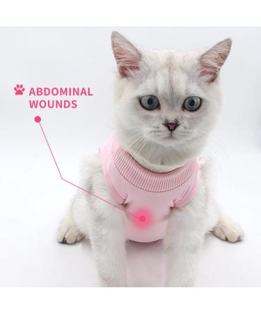 Easy Joy Recovery Suit for Cats | Postoperative Litter Clothing for Abdominal Wounds & Skin Diseases | Soft Indoor Pet Apparel (Small Pink) - Buy Online on GoSupps.com