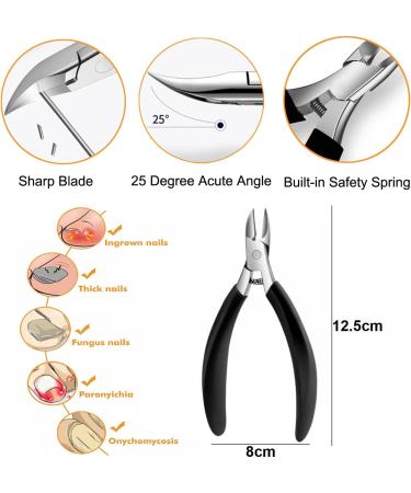 HAPYNY Manicure Set 8 Pieces Professional Nail Clippers Nail Scissors Tools Kit Pedicure Toenail Pliers Stainless Steel Professional Nail Cuticle Nippers Nail File Cuticle Pusher (Set of 8) - Buy Online on GoSupps.com