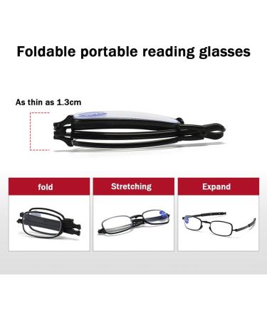 Lightweight Folding Metal Reading Glasses Blue Light Blocking Readers Portable Glasses with Keychain Bags(Couleur:Purple Grandeur:2.5x) - Buy Online on GoSupps.com