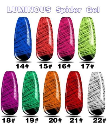 JAWSEU Luminous Spider Nail Gel UV Gel Nail Polish Luminous Painting Elastic Drawing Spider LED Gel Polish for Line Nail Art DIY Drawing Glue 8ML blue - Buy Online on GoSupps.com