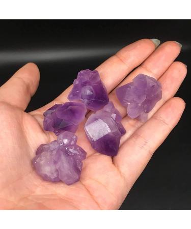 Crystal Rough Nature Gemstones Drum Stones 5PCs +Beautiful Natural Amethyst Pyramid Quartz Crystal Cluster-dot Specimen Stone Gifts - Buy Online on GoSupps.com