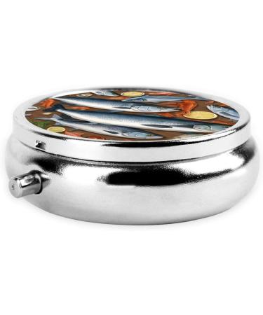 Versatile Round Pill Box - 3 Compartment Mini Organizer for Travel Vitamins & Fishing Bait | Portable Decorative Purse Case - Buy Online on GoSupps.com
