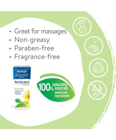 Boiron Arnicare Cream Pack of 2 boxes for Pain Relief Muscle Pain and Joint Pain Relief Swelling from injuries Bruise & Bruising from Natural Sourced Plants Including Arnica Montana 2x 70g - Buy Online on GoSupps.com