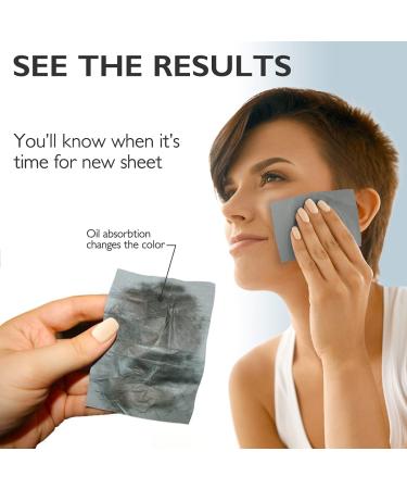 Natural Bamboo Charcoal Oil Blotting Sheets for Oily Skin - 3pk/300 Makeup-Friendly Sheets - 25% Larger Size - Easy Grab Dispenser - 3 Pack - Buy Online on GoSupps.com