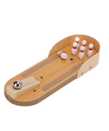 Luqeeg Table Top Mini Bowling Game Set, Wooden Desktop Bowling Game Mini Tabletop Bowling Toy for Indoor Kids and Adults