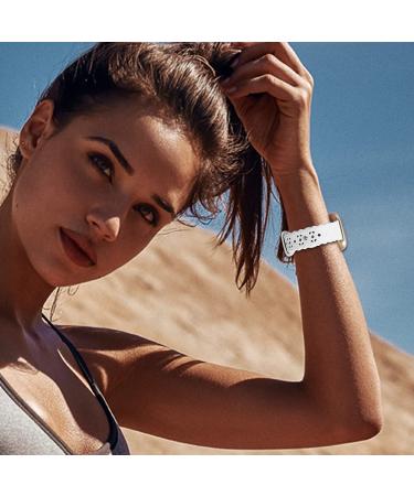 OHCBOOGIE 4 Pack Sport Bands Compatible with Fitbit Versa 3/Fitbit Sense Bands for Women  Soft Silicone Lace Hollowed-out Strap for Fitbit Versa Smart Watch Black/White/Fog/Pink Sand Black/White/Fog/Pink Sand For Versa 3/Fâ¦ - Buy Online on GoSupps.com