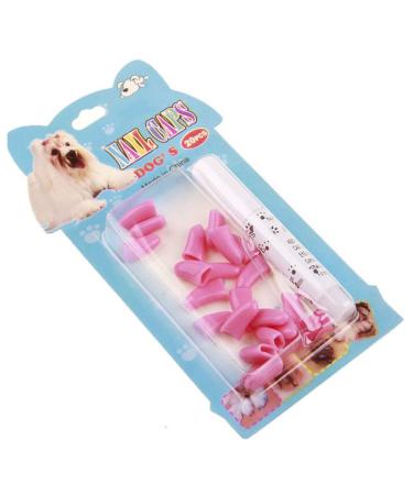 20x Pet Cat/Kitten Claw Protectors Anti-Scratch Claw Caps Size S Pink
