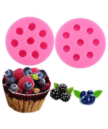 MAGICLULU Decor 4 Pcs Cakesicles Mold Non-Stick Mold Silicone Mold Cake Decorations Pink Mold Cake Decorating Tool Fondant Mold DIY Mold Cake Toppers Cake Mold Blueberry Fondant Cake medium