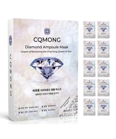 CQMONG Diamond Ampoule Sheet Mask (pack of 10) Korean Collagen Face Facial Mask Pack for Elastic Skin Vitality Moisture Brilliance Nutrition Skin Soothing | Skincare