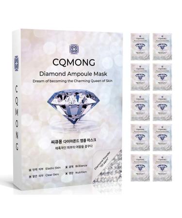 CQMONG Diamond Ampoule Sheet Mask (pack of 10) Korean Collagen Face Facial Mask Pack for Elastic Skin Vitality Moisture Brilliance Nutrition Skin Soothing | Skincare - Buy Online on GoSupps.com