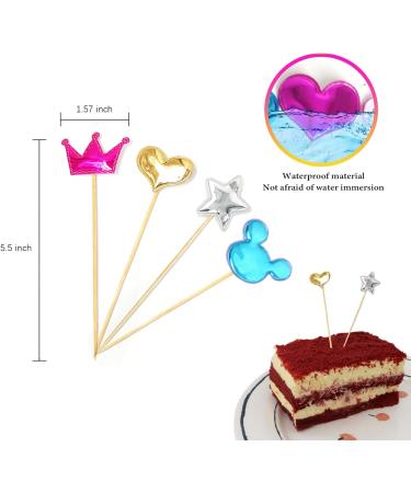380 pcs cupcake toppers Cake decoration Glitter Hear crown cupcake toppers star Party Decoration for Birthday foretee cake topper Baby man boy shower (Bright) (380pcs) - Buy Online on GoSupps.com