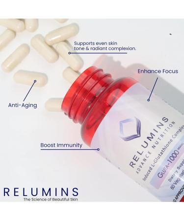 Relumins Premium Collagen Blend Vanilla Flavor 10 Sachets and Gluta 1000 Vegetarian Capsule Skin Support - Bundle - Buy Online on GoSupps.com