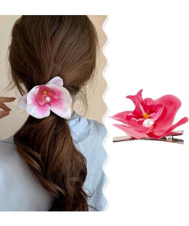 hgnxa Elegant Flower Hair Clip Unique Hair Barrettes Large Flower Acrylic Hair Clip Chic Hairpin for Weddings and Parties - Buy Online on GoSupps.com