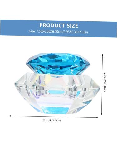 FRCOLOR 1pc Nail Art Crystal Cup Acrylic Liquid Powder Dish Clear Glass Crystal Cup Nail Liquid Dish Nail Care Tools Nail Powder Container Nail Tools Love Cup Crystal Art Glass With Cover 7.5x6cm Blue - Buy Online on GoSupps.com