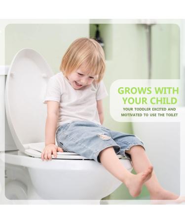 WSSROGY Elongated Toilet Seat with Built-In Potty Training Seat - Magnetic Kids Seat and Slow Close Cover - Fits Adult and Child - White Plastic - Buy Online on GoSupps.com