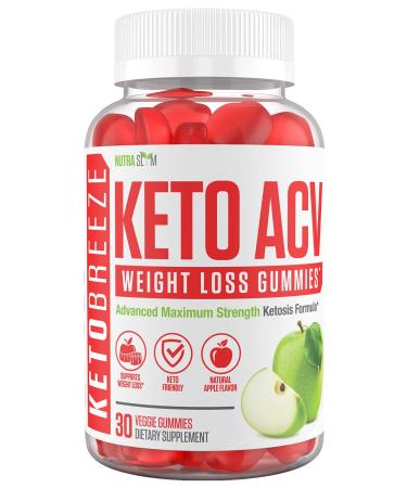 Nutra Slim Keto Breeze - Official Keto ACV Gummies with Real Apple Cider Vinegar - Keto Gummy for Weight Loss and Belly Fat. Vegan Allergen Free Non-GMO.
