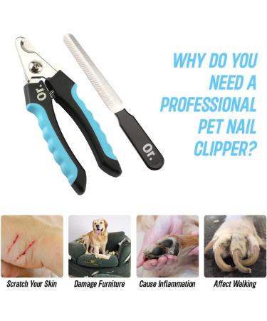 Pet Nail Clippers for Dogs Cats Rabbits Guinea Pigs - Safety Lock, Protective Guard - Medium, Large, Small Breeds - 6 Blue - Buy Online on GoSupps.com