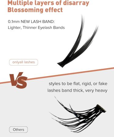 Onlyall Wispy Cluster Lashes 92 Lash Clusters DIY Eyelash Extensions - Natural Look - Buy Online on GoSupps.com