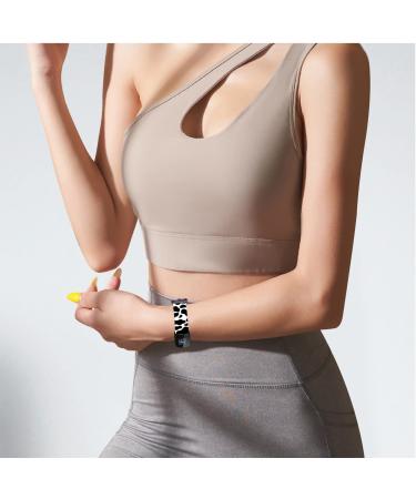 ENDIY Cow Design Silicone Band for Fitbit Inspire 2/Inspire/Inspire HR - Black Cow Print - Cute and Personalized Strap for Women and Girls - Buy Online on GoSupps.com