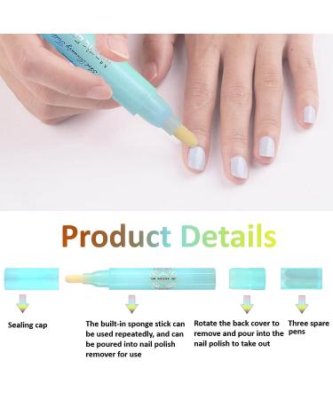 QIUFSSE Nail Polish Remover Pen Set - 3PCS Corrector & Cuticle Clean Up Pens for Easy Nail Makeup Removal - Buy Online on GoSupps.com