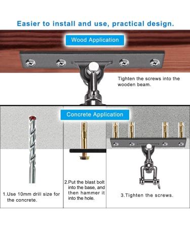 Dolibest Heavy Bag Hanger Wall Ceiling Mount Hook - 360 Rotation, 600 LB Capacity - Ideal for Strength Training, Aerial Yoga, Hammock, Resistance Band Sets - Buy Online on GoSupps.com