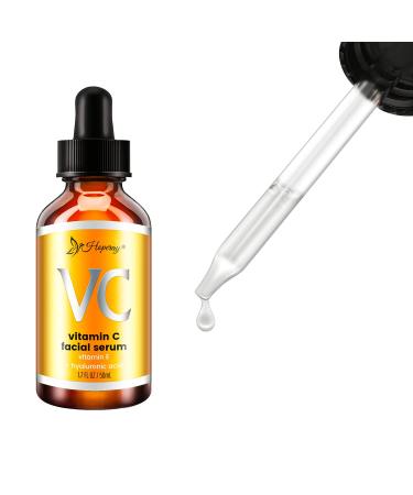 Natural Anti-Aging Facial Serum with Vitamin C, Hyaluronic Acid, and Vitamin E - 1.7 FL OZ/50ml - Buy Online on GoSupps.com