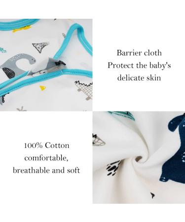 ZIGJOY 100% Cotton Baby Sleeping Bag | Sleeveless Wearable Blanket 1.5 Tog | Dinosaur Print | Newborn 4-8 Months - Buy Online on GoSupps.com