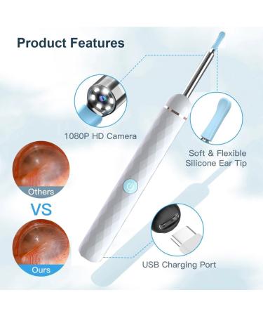 Ear Wax Removal Soufyuane Ear Cleaner with Upgraded 1080p Camera Ear Wax Removal Kit Ear Camera Otoscope with Light Ear Cleaning Kit for iPhone iPad Android Phones (White) - Buy Online on GoSupps.com