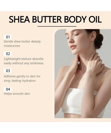  ZHJZGS Shea Butter Body Oil Deep Moisturizing Lightweight & Non-Greasy for All Skin Types Soothes Dryness Hydration Softens & Restores Body Care (1PCS) - Buy Online on GoSupps.com