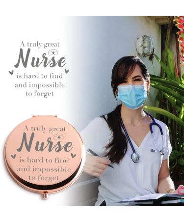 Nurses Week Rose Gold Travel Compact Mirror - Nurse Student Graduation Gift - Buy Online on GoSupps.com