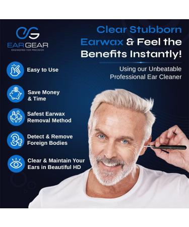 EARGEAR - Wireless Visual Ear Camera Otoscope Ear Wax Removal Kit with Extractor Camera & LED Lights - Smart & Safe Earwax Cleaner - Connects to iOS & Android (Cosmic Blue). - Buy Online on GoSupps.com