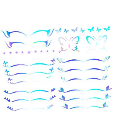 TEHAUX Autocollants Temporaires pour Eyeliner et toiles 6 Feuilles Adh sives pour Maquillage des Yeux L gers et Faciles Retirer pour Maquillage Cosplay