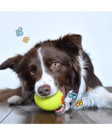 Laroo Dog Toys - Durable Natural Rubber Squeaker Dog Balls for Small & Large Dogs | 6.5cm x 8cm Green Football - Buy Online on GoSupps.com