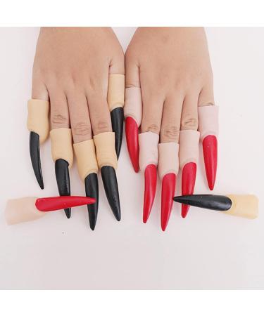 10Pcs Cosplay Fake Nails Witch Nails Realistic Terrible Horror Decorative Claws Halloween Nails Witch Decorations Halloween Props for Festival Black - Buy Online on GoSupps.com
