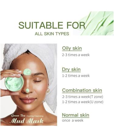 Green Tea Clay Mask Matcha Mud Mask Hydrating Moisturizing Deep Pore Cleansing Acne Treatment Green Tea Purifying Clay Mud Mask Blackhead Remover Mask Face Masks for Woman Man - Buy Online on GoSupps.com