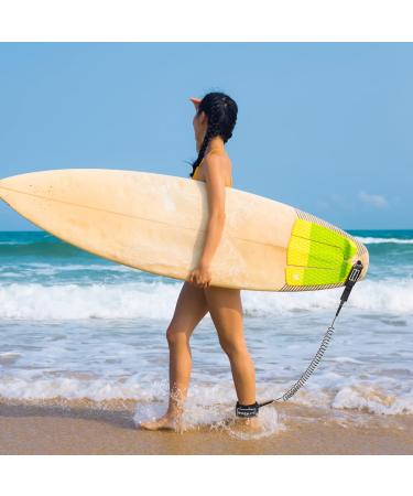 Woowave Premium Coiled SUP Leash 8/10ft - Clear Black Core 7mm - Waterproof Wallet/Phone Case Included - Buy Online on GoSupps.com